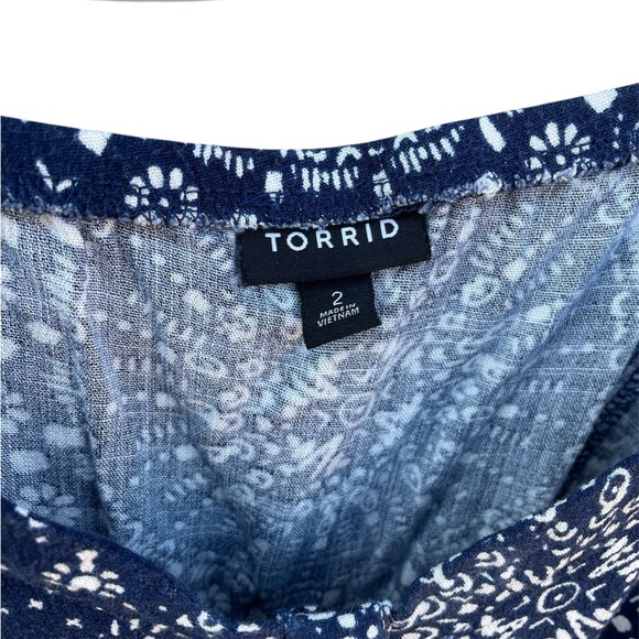 Torrid Mini Rayon Slub Fit Lace-Up Back Fit N’ Flare Dress - Picture 5 of 8